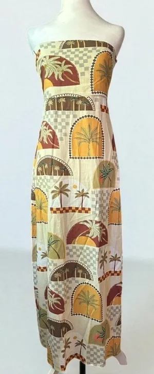 NWT paper heart Strapless Palm Print Maxi Dress size XL thumbnail 1