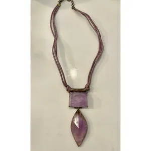 Handmade Natural Amethysts Quartz Pendant Necklace thumbnail 5