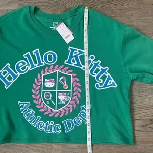 Hello Kitty Athletic Dept.‎ Graphic Sweatshirt - Size L - Green - NWT thumbnail 8