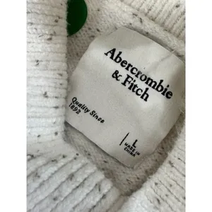 Abercrombie Cream Speckled Nep Knit Turtleneck Sweater Dress Womens Size Large L thumbnail 7