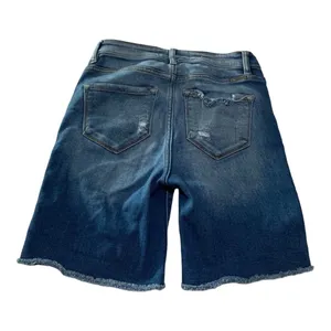 Kancan womens small cut off bermuda denim jean shorts blue distressed casual vac thumbnail 9