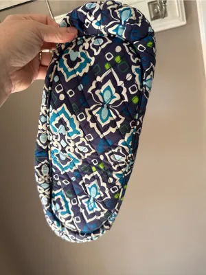 Vera Bradley Quilted Tote in Navy, Teal & White thumbnail 5