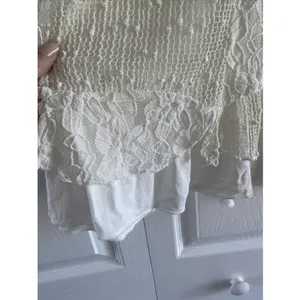 Indigo Soul Boho Lace Mesh Sequin Tunic Womens Size M Ivory White Long‎ Sleeve thumbnail 5