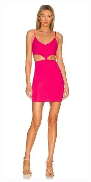 Superdown Lucia Cut Out Mini Dress in Pink XS thumbnail 1