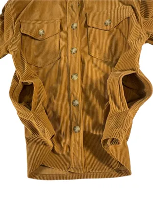 Berkley Jensen Women M Mustard Corduroy Shacket Overshirt Button Up Fall thumbnail 13