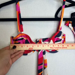 One One Swimwear Geometric Abstract Underwire Bikini Set Pink Orange Small thumbnail 5