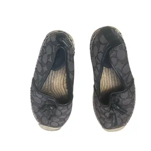 Coach Carson Espadrille Slip-On Flats Tassel Bow Black/Gray Women's thumbnail 4