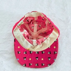 RARE Vintage 80s Mickey Mouse Hot Pink Cap Disney Atlas Compton USA Adult Size thumbnail 5