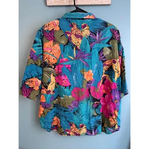 Michele Leslie of California Vintage Tropical Bird Floral Button Down Shirt thumbnail 4