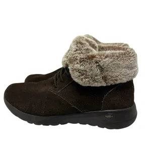 Skechers Slip On On-the-Go Joy Water Repellent Suede Boots with Faux Fur Trim 10 thumbnail 4