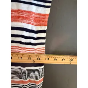 Talbots Womens Striped Lace Up‎ V-Neck Maxi Dress Navy Coral White Sleeveless XS thumbnail 6