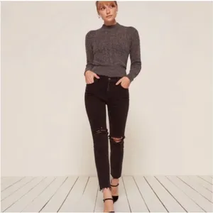 ✨Reformation Camille High-Rise Cigarette Black Sz 26 Jeans✨ thumbnail 5
