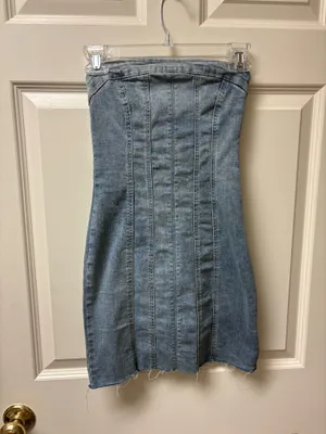 Princess Polly strapless denim mini dress thumbnail 4