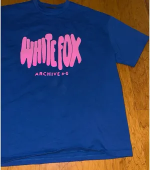 Brand New White Fox Archive 6.0 Oversized Tee in Blueberry & neon pink Size M/L thumbnail 7