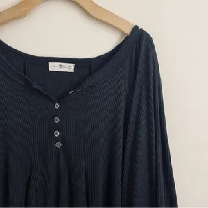 Natural Life Oversized Tunic Dress One Size Long Sleeve Button Front thumbnail 3