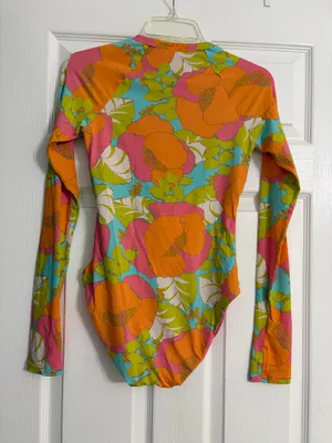 Multicolor Floral Long Sleeve One-Piece thumbnail 2