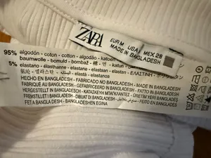 Zara White Ribbed Sleeveless Knit Tank top size M thumbnail 9