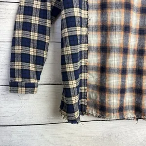 ENTRO Anthropologie Plaid Long Sleeve Flannel Shirt Womens Size‎ Medium Casual thumbnail 4