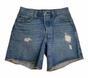 Levi's 501 Mid Thigh‎ Distressed Denim Shorts 26 thumbnail 1