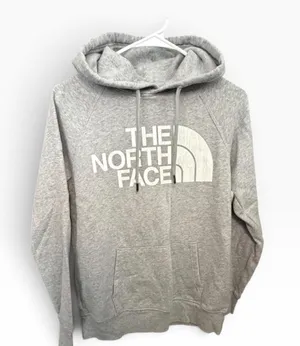 Women's The North Face Hoodie Sweatshirt Size XS Grey White Logo thumbnail 1