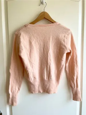 Women’s Vintage Style Cardigan Pink Soft Fuzzy Size Small Fairy Coquette thumbnail 2