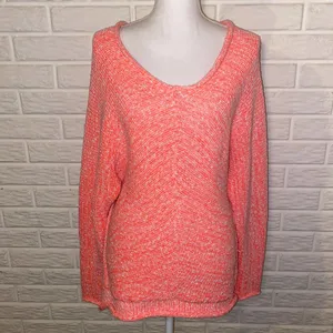 Free People Sweater Chunky Neon Pink Slouchy Dolman Open Knit, Size Small thumbnail 11
