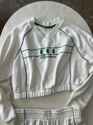 FP Movement Seeing Double 2 Piece Matching Set - Sweater Shorts White Green XL thumbnail 6