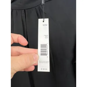 T Tahari Blouse Womens Size M Black Mock Neck Keyhole Large Bell Sleeve Chic thumbnail 11