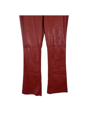 Motel Rocks Faux Leather High Waist Flare Leg Pants Size Large thumbnail 5