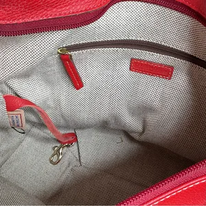 Dooney & Bourke Red Pebbled Leather Hobo Shoulder Bag - EUC thumbnail 7