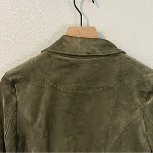 Lulus Wild at Heart Olive Green Vegan Suede Moto Jacket NWT‎ Size S thumbnail 5