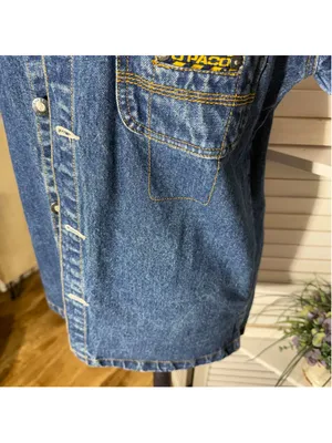 Paco vintage 90s Y2K blue denim jacket shacket grunge rocker biker streetwear M thumbnail 12