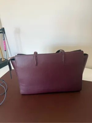 Tory Burch Burgundy Leather Tote thumbnail 2