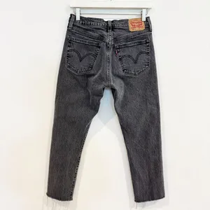 Levis 501 Jeans Size 26 Gray Faded Black High Rise Button‎ Fly Grunge Indie thumbnail 7