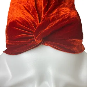 Reformation Women's Orange Velour Velvet Twist Front Strapless Tube Top Size 2 thumbnail 5