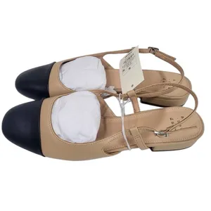 A New Day Maxine Women’s 8.5 Tan Black Cap Toe Slingback Flats thumbnail 4