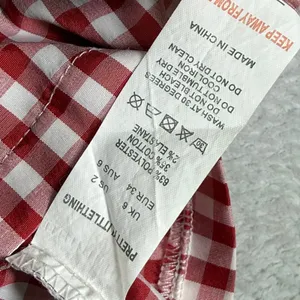 PrettyLittleThing Red White Gingham Off Shoulder Crop Top Button Front Size 2 thumbnail 4