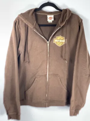 Harley Davidson Womens Hoodie Brown Full Zip Ocean State Warwick RI Cotton Blend thumbnail 15