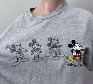 Disney World Florida Mickey Mouse Gray Embroidered T-shirt Unisex XL Sketch thumbnail 3