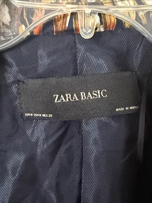 Zara Floral Longline Blazer in Pink, Green, Gold & Navy medium thumbnail 2
