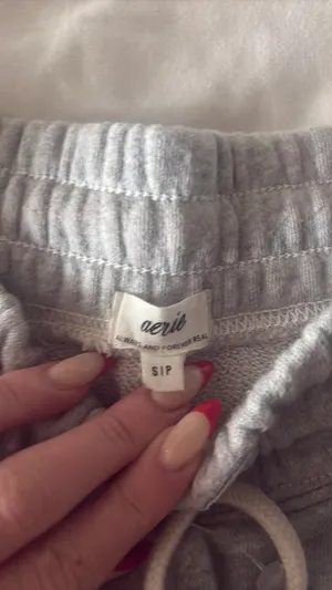 Aerie Grey Lounge Shorts High-Waisted thumbnail 2