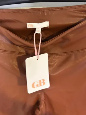 GB Gianni Bini Brown Faux Leather High-Waist Leggings Size Small NWT thumbnail 4