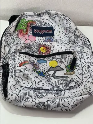 Jansport Cross Town Backpack Laptop Bag Color Me In Edition School Travel thumbnail 1