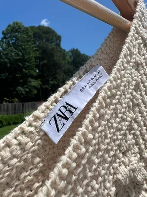 ZARA Fringed Knit Poncho thumbnail 3