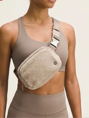 Lululemon Cream Sherpa Belt Bag with Beige Strap thumbnail 1