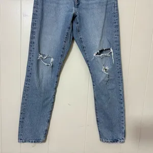 Levi’s 501 Original High Rise Distressed Button Fly Jeans Light Wash Size 25 thumbnail 2