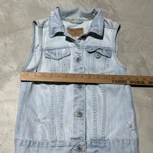 VaTg Y2K HOLLISTER Button Up Blue Jean Jacket Women's Size XS Denim Casual Coat thumbnail 4