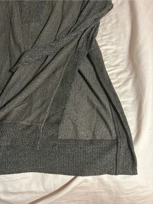 Daily Practice by Anthropology Mock-neck Brown Ribbed Sweater. thumbnail 3