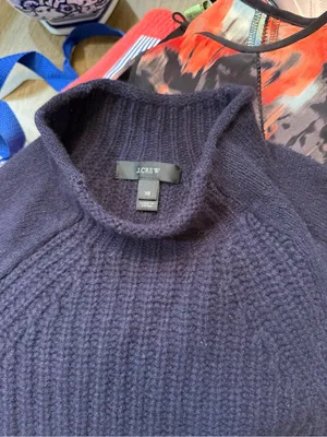 J. Crew Women’s Navy Ribbed Mock Neck Sweater Sz XS thumbnail 4