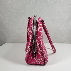 VTG Vera Bradley Eloise Bag Large Barbie Hot Pink Kiss Lock Dome Shoulder Purse thumbnail 4